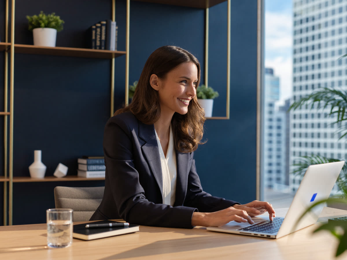 Consultora analisando perfis de candidatos